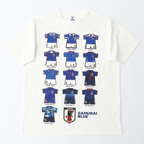JFA 歴代ユニフォームイラストTシャツ (WHT) Lサイズ