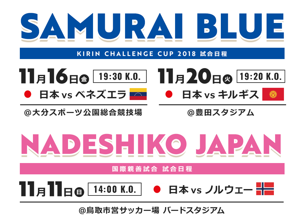 日本代表試合日程