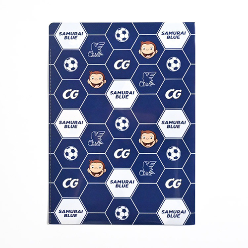 おさるのジョージ サッカー日本代表ver.  ダブルポケットA4クリアファイル