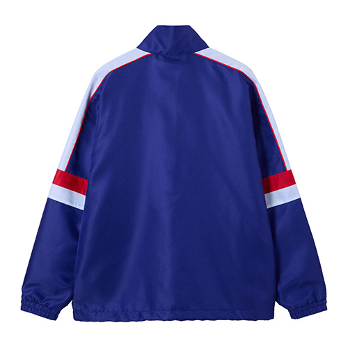 カラーブロックスタンドカラー裏起毛ジャケット