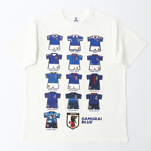 JFA 歴代ユニフォームイラストTシャツ (WHT) XLサイズ