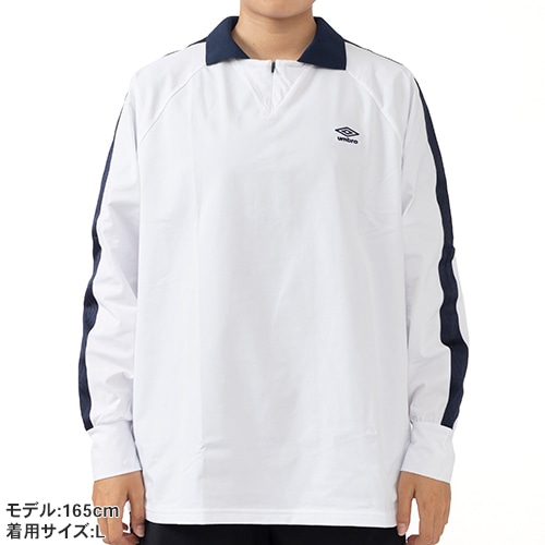 AWAY DAYS フィールテック衿付き長袖ワイドプラクティスシャツ
