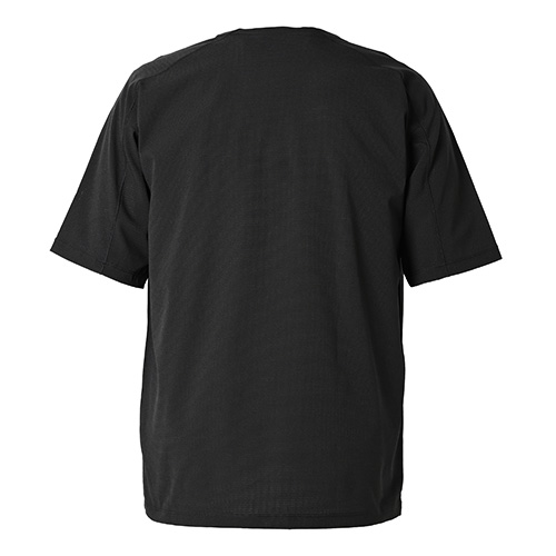 Black Out メッシュストレッチ ウーブンショートスリーブシャツ