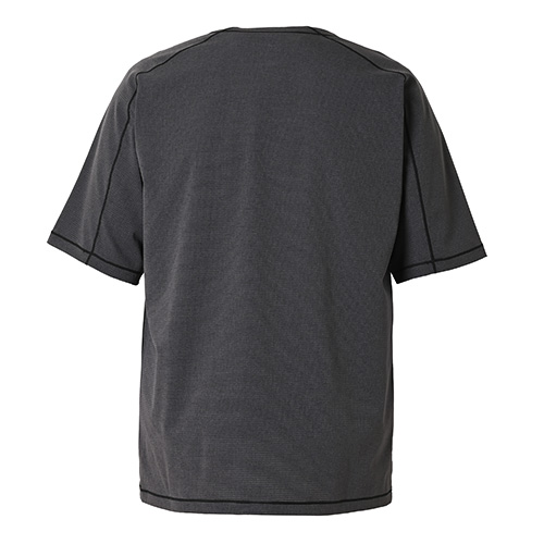 Black Out メッシュストレッチ ウーブンショートスリーブシャツ