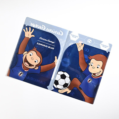 おさるのジョージ サッカー日本代表ver.  ダブルポケットA4クリアファイル