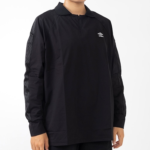 AWAY DAYS フィールテック衿付き長袖ワイドプラクティスシャツ