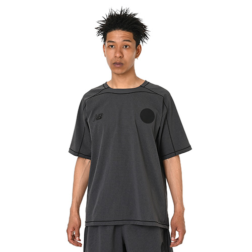 Black Out メッシュストレッチ ウーブンショートスリーブシャツ
