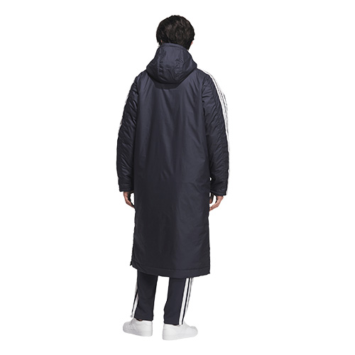 スリーストライプス ルーズフィット ロングボアコート