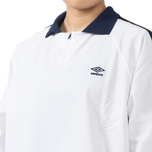 AWAY DAYS フィールテック衿付き長袖ワイドプラクティスシャツ