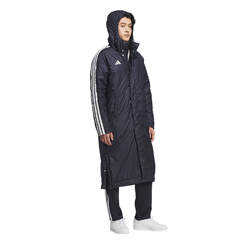 スリーストライプス ルーズフィット ロングボアコート