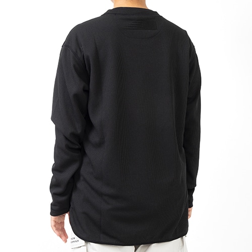 Black Out Collection ポリワッフルロングスリーブシャツ