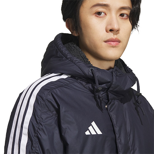 スリーストライプス ルーズフィット ロングボアコート