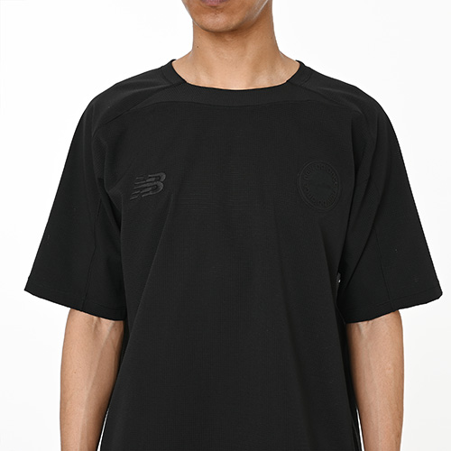 Black Out メッシュストレッチ ウーブンショートスリーブシャツ