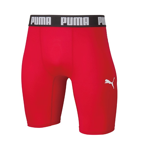 プーマ コンプレッション ショートタイツ01PUMA RED プーマレッド サッカーウェアの大画像