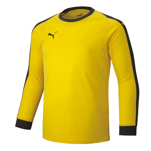 プーマ ジュニア LIGA ＧＫ シャツ パッド付き サイバーイエロー×プーマブラック サッカーの大画像