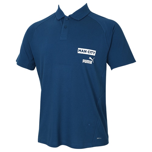 プーマ マンチェスター・シティ CASUALS ポロシャツ セーリング ブルー/グレー バイオレット サッカーの画像