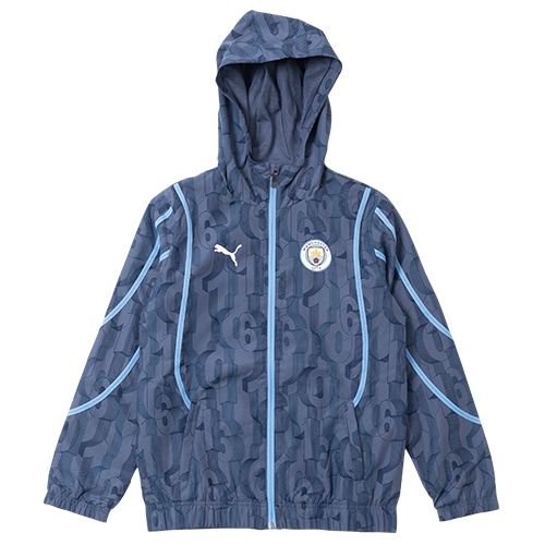 プーマ ジュニア 24-25 マンチェスター・シティ プレマッチウーブンジャケット INKY BLUE-TEAM LIGHT BLUE サッカー