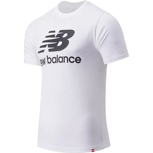 ニューバランス NB Essentials スタックドロゴ Tシャツ ホワイト サッカーウェア画像