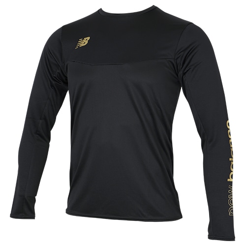 ニューバランス プラクティスシャツ ロングスリーブシャツ ブラック/ゴールド サッカーウェア画像