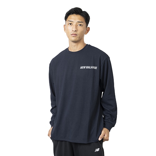 ニューバランス MET24 Reflection NB Logo Long Sleeve Tee ネイビー サッカーウェア