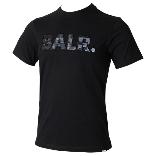 ボーラー OLAF STRAIGHT BALR. SATIN PRINTED EMBRO Tシャツ ブラック サッカーウェアの大画像