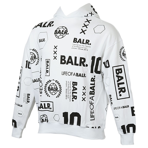 ＜サッカーショップ加茂＞ ボーラー BALR. 日本限定 JOEY BOX LOGO MIX フーディー ホワイト サッカーウェア