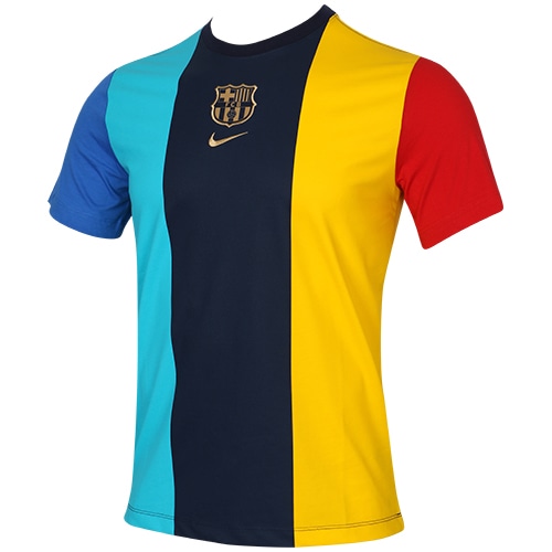 ＜サッカーショップ加茂＞ 20%OFF！ ナイキ FCB AW ボイス S/S Tシャツ ｵﾌﾞｼﾃﾞｨｱﾝ/ｼｸﾞﾅﾙﾌﾞﾙｰ/ﾕﾆﾊﾞｰｼﾃｨﾚｯﾄﾞ/(ｸﾗﾌﾞｺﾞｰﾙﾄﾞ) サッカー