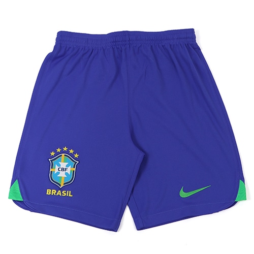 ナイキ ジュニア 2022 ブラジル代表 HOMEショーツ ﾊﾟﾗﾏｳﾝﾄﾌﾞﾙｰ/ｸﾞﾘｰﾝｽﾊﾟｰｸ/(ｸﾞﾘｰﾝｽﾊﾟｰｸ) サッカーの画像