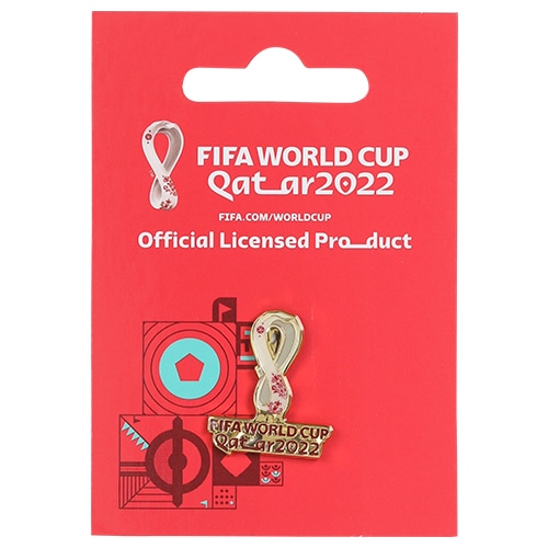 FIFAワールドカップ 2022 WC ピンバッジ(ロゴゴールド) サッカーの画像