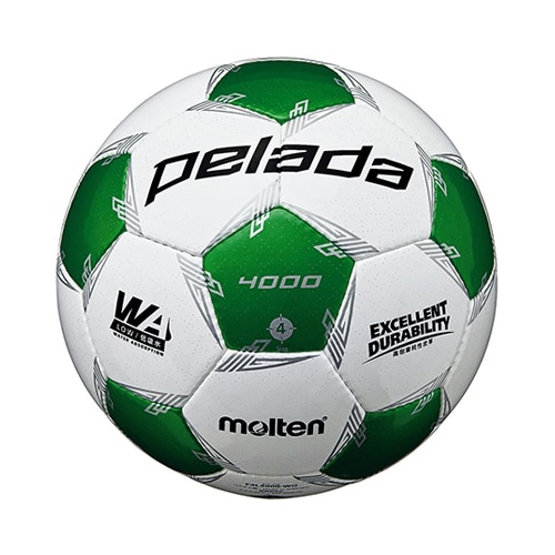 モルテン ペレーダ4000 4号球 ホワイト×メタリックグリーン サッカーボール