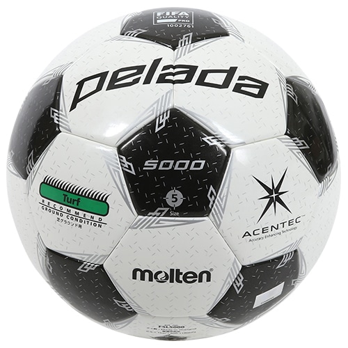 モルテン ペレーダ5000芝用 5号球 ホワイト×メタリックブラック サッカーボールの画像