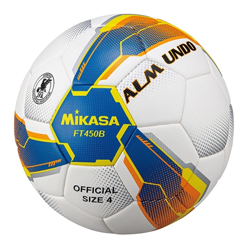 ミカサ ALMUNDO 検定球 貼り 4号球 ブルー／イエロー サッカーボールの画像