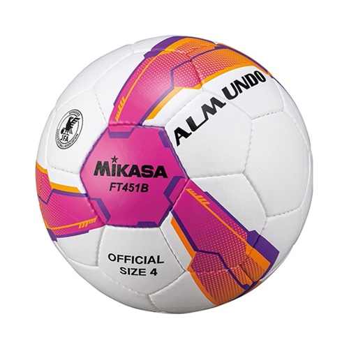 ミカサ ALMUNDO 検定球 手縫い 4号球 ピンク／バイオレット サッカーボール画像