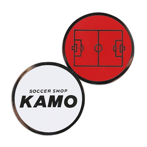 ＜サッカーショップ加茂＞ KAMOオリジナル トスコイン ホワイト/レッド サッカー