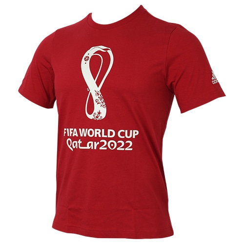 ＜サッカーショップ加茂＞ アディダス WC 2022 オフィシャルエンブレムTシャツ ｱｸﾃｨﾌﾞﾏﾙｰﾝ サッカーウェア