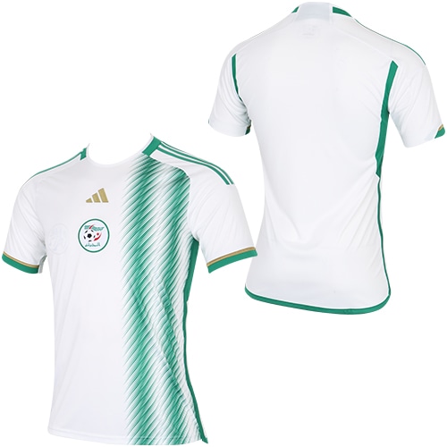 アディダス 2022 アルジェリア代表 HOMEユニフォーム ホワイト/ボールドグリーン サッカー画像