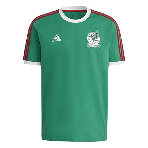  アディダス 2022 メキシコ代表 DNA 3ストライプTシャツ ﾋﾞﾋﾞｯﾄﾞｸﾞﾘｰﾝ サッカー