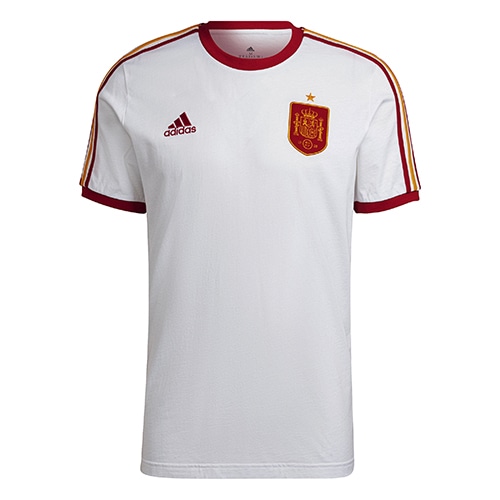 ＜サッカーショップ加茂＞ アディダス 2022 スペイン代表 DNA 3ストライプTシャツ ﾎﾜｲﾄ サッカー