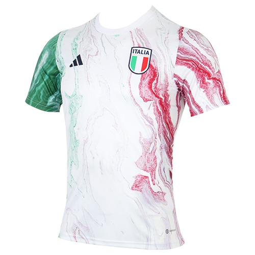 アディダス 2023 イタリア代表 プレマッチシャツ グリーン/ホワイト/レッド サッカー