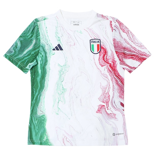 アディダス ジュニア 2023 イタリア代表 プレマッチシャツ グリーン/ホワイト/レッド サッカー