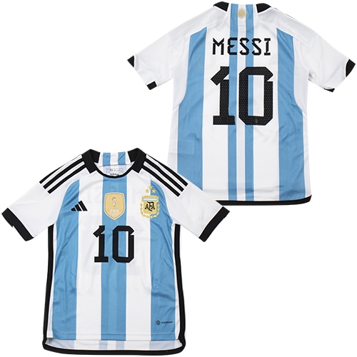 アディダス ジュニア 2022 アルゼンチン代表 HOMEユニフォーム 3S #10 メッシ white/light blue サッカー
