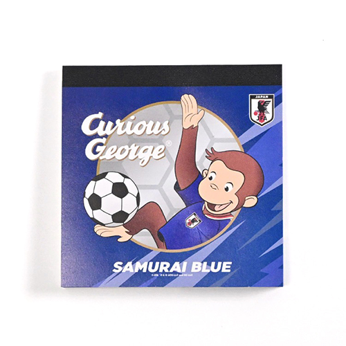 おさるのジョージ サッカー日本代表ver.  スクエアメモ帳