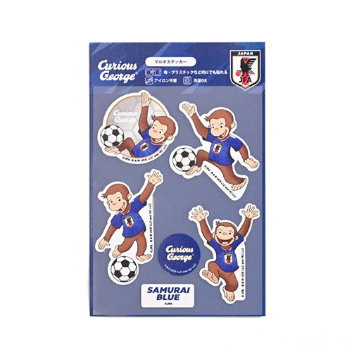おさるのジョージ サッカー日本代表ver.  マルチステッカー