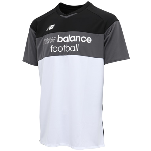 ニューバランス カラーブロッキングプラクティスショートスリーブTシャツ ブラック サッカーウェア