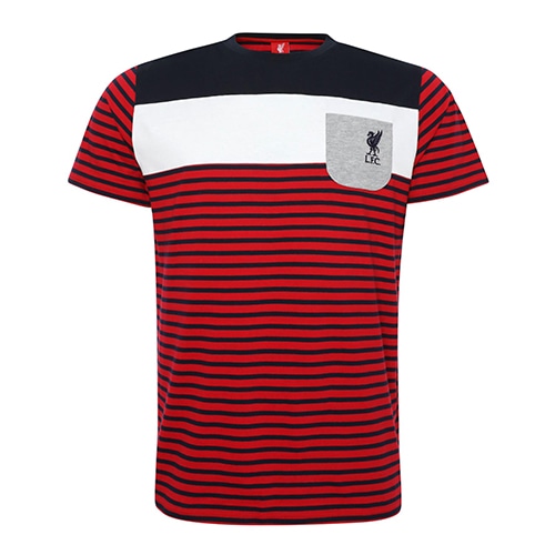 7%OFF！ 海外クラブ・ナショナルチームグッズ リヴァプールFC ストライプ ポケットTシャツ サッカーの画像