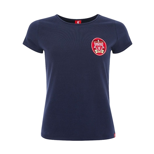 9%OFF！ 海外クラブ・ナショナルチームグッズ リヴァプールFC 96-97クレスト Tシャツ WOMENS ネイビー サッカーの画像