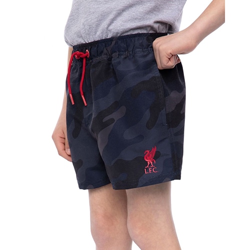 30%OFF！ 海外クラブ・ナショナルチームグッズ リヴァプールFC キッズ CAMO サーフトランクス NVY サッカーの大画像