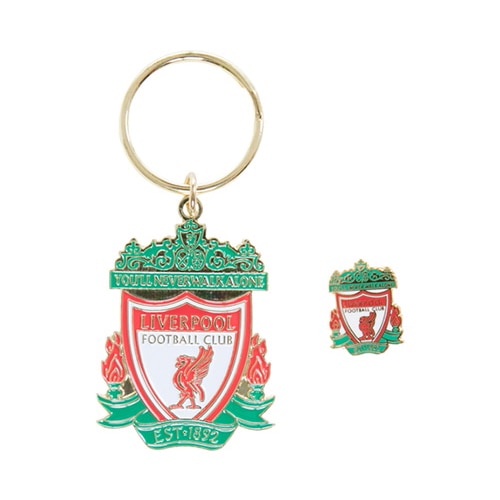 海外クラブ・ナショナルチームグッズ LIV Badge & Keyring Set CREST サッカー