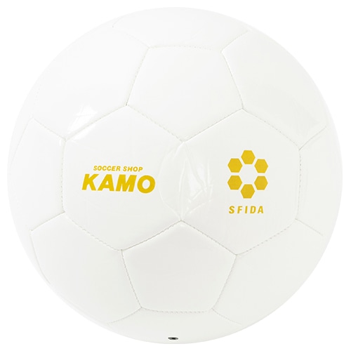 スフィーダ KAMOオリジナル サインボール 5号球 ホワイト サッカーボール画像