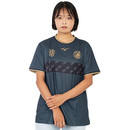 ミズノ MZFB ボーダーTEE ダークブルー サッカーウェア